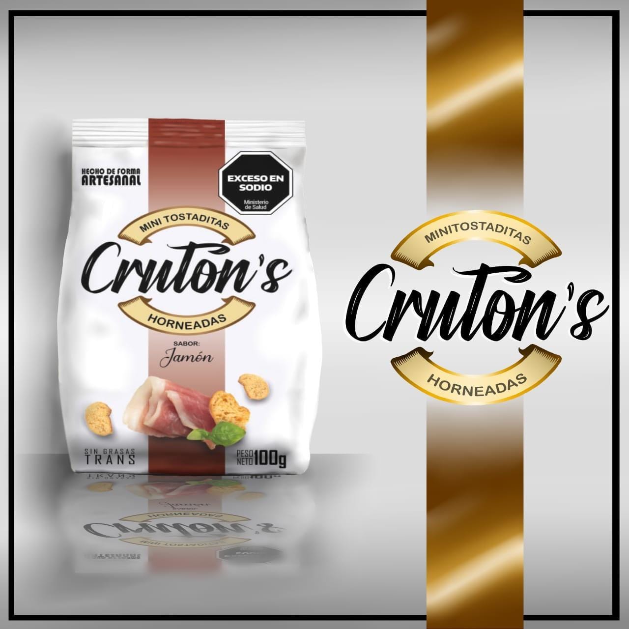 CRUTONS JAMON X 100 GR 3+1 S/C 